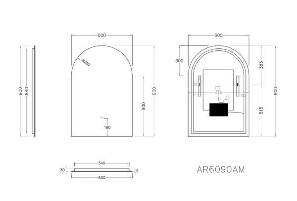 Arch LED Backlit Mirror - Image 4