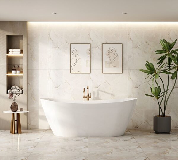 Disney Ultra-Thin Freestanding Bathtub - Gloss White - Image 2