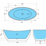 Evie Free Standing Bathtub Gloss White & Black - Image 5