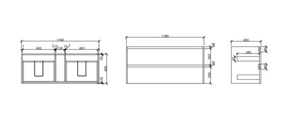 HERA 1200mm Wall-Hung Vanity - Tas Oak - Image 5