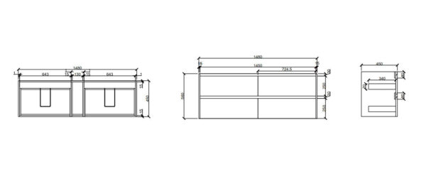 HERA 1500mm Wall-Hung Vanity - Tas Oak - Image 5