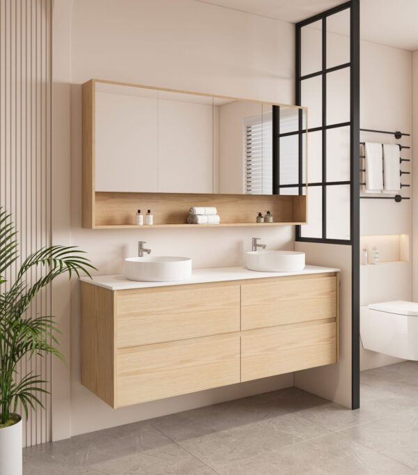 HERA 1500mm Wall-Hung Vanity - Tas Oak - Image 8