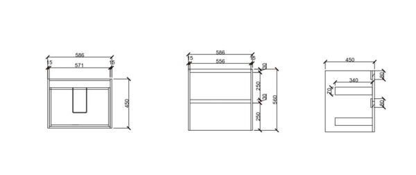 HERA 600mm Wall-Hung Vanity - Tas Oak - Image 5