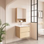 HERA 600mm Wall-Hung Vanity - Tas Oak - Image 2