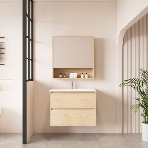 HERA 750mm Wall-Hung Vanity - Tas Oak