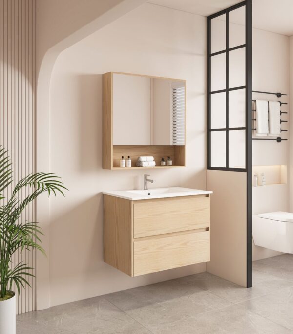 HERA 750mm Wall-Hung Vanity - Tas Oak - Image 2