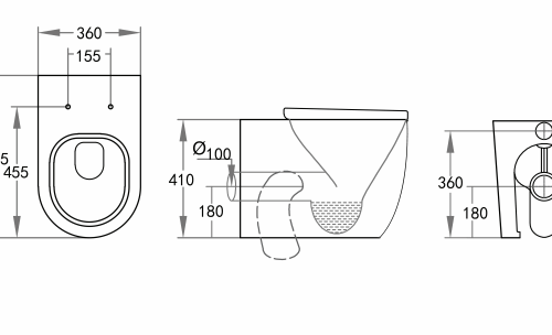 Veda Back to Wall Flush Pan - Image 6