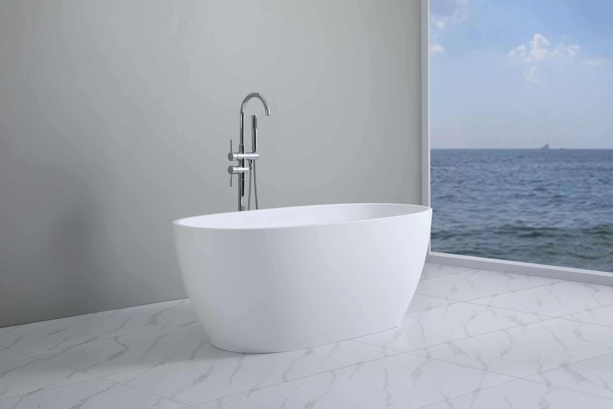 Stella Free Standing Bathtub Matte White - Image 2