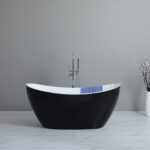Evie Free Standing Bathtub Gloss White & Black