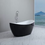 Evie Free Standing Bathtub Gloss White & Black - Image 2