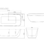 Libra Freestanding Bathtub - Gloss White - Image 5