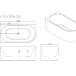 Nova Ultra-Thin Corner Bathtub - Gloss White - Image 9
