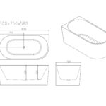 Nova Ultra-Thin Corner Bathtub - Gloss White - Image 10