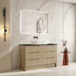 Fluted Rhea 1200mm Freestanding Cabinet - Natural Oak - Image 11