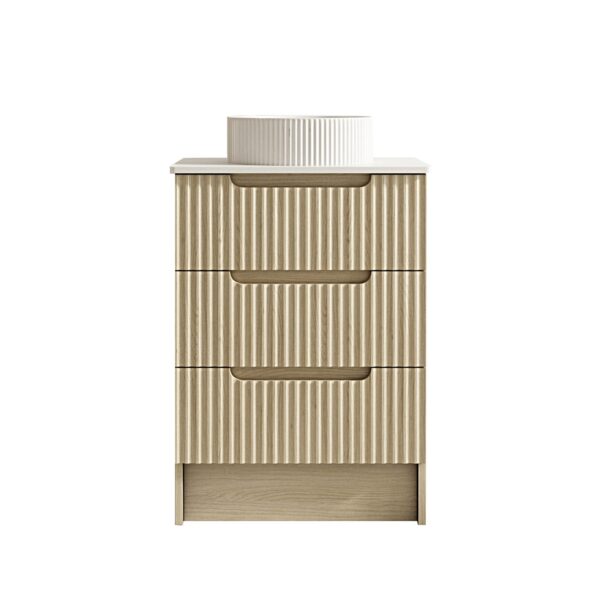 Fluted Rhea 600mm Freestanding Cabinet - Natural Oak - Image 4