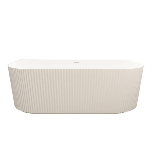 Rose Fluted Back-to-Wall Bathtub - Matt White - Image 4