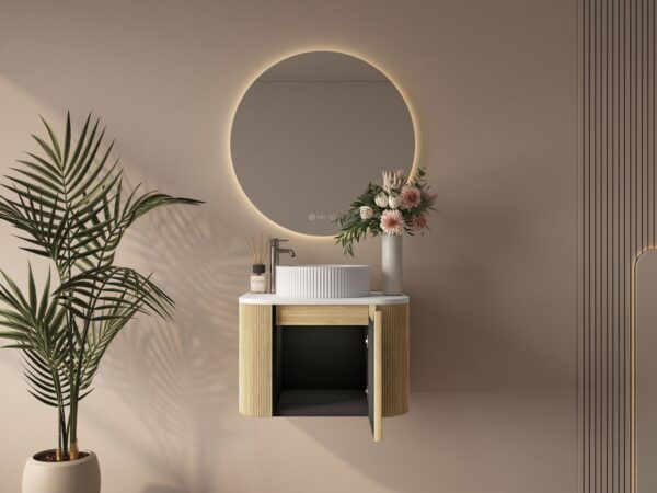 Rome 600mm Wall-Hung Cabinet - Bur Oak - Image 3