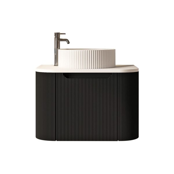 Rome 600mm Wall-Hung Cabinet - Matt Black - Image 3