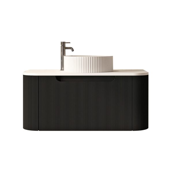 Rome 750mm Wall-Hung Cabinet - Matt Black - Image 4