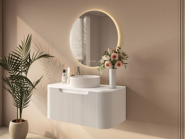Rome 750mm Wall-Hung Cabinet - Matt White - Image 2