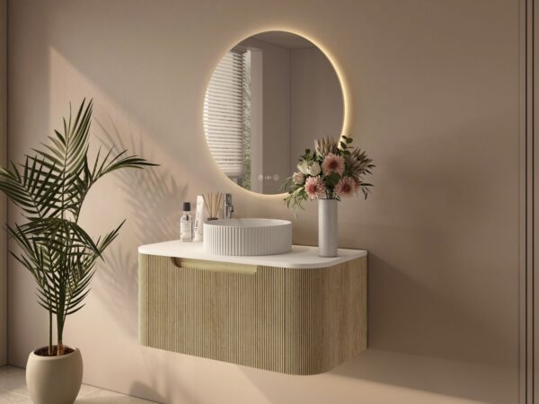 Rome 900mm Wall-Hung Cabinet - Bur Oak - Image 2