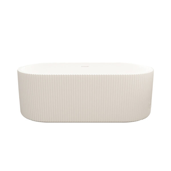 Rose Fluted V-Groove Freestanding Bathtub - Matt White - Image 4