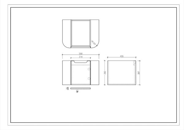 Rome 600mm Wall-Hung Cabinet - Bur Oak - Image 6