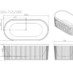 Tyler Freestanding Fluted Bathtub – Gloss White - Image 4