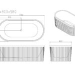 Tyler Freestanding Fluted Bathtub – Gloss White - Image 5