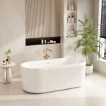 Tyler Freestanding Fluted Bathtub – Gloss White