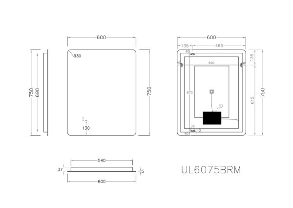 Rectangle LED Backlit Mirror - Image 4