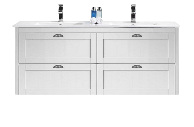 Vivo Manor 1500mm Double Wall Hung Vanity Gloss White