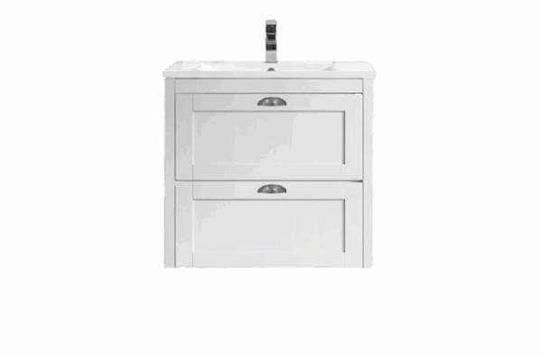 Vivo Manor 750mm Wall Hung Vanity Gloss White