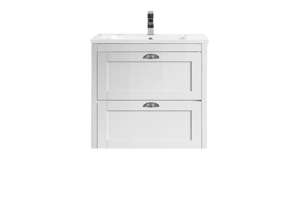 Vivo Manor 750mm Wall Hung Vanity Gloss White