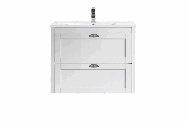 Vivo Manor 900mm Wall Hung Vanity Gloss White