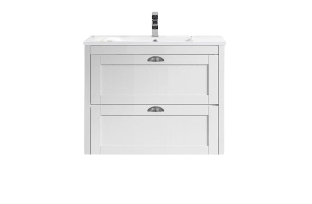 Vivo Manor 900mm Wall Hung Vanity Gloss White