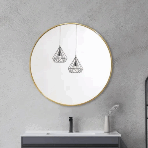Aluminium Framed Round Mirror 600mm