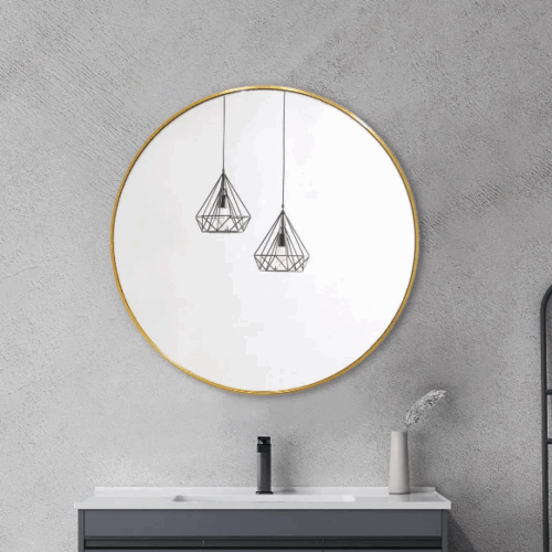 Aluminium Framed Round Mirror 900mm